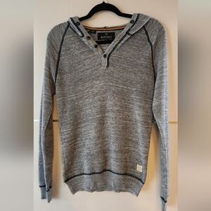 Heather Gray Cardigan Sweater with Long Sleeves and Fine Knit Texture